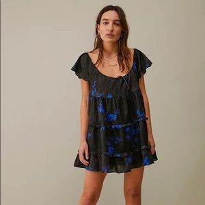 Urban Outfitters UO Bea Gingham Floral Mini Dress